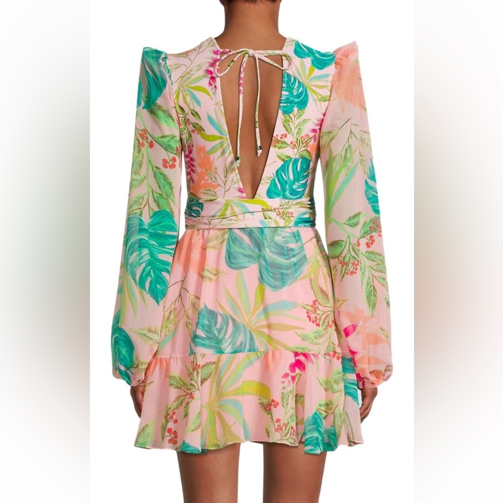 BNWT PatBo Tropicalia Long Sleeve Mini Dress - Picture 3 of 3